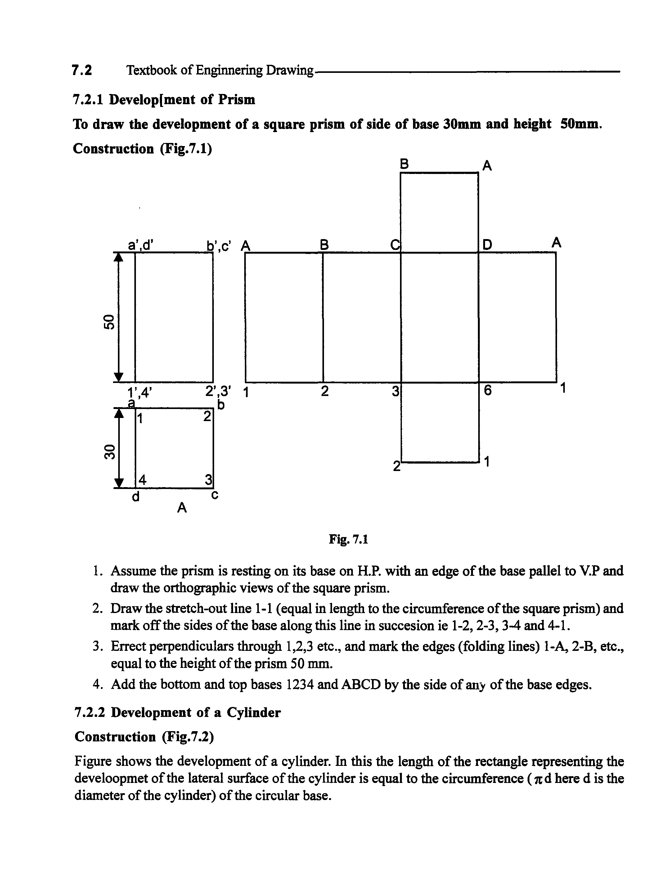 The development of a square prism