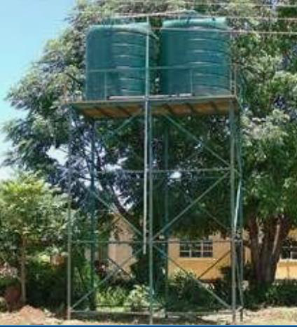 An elevated water storage tank system