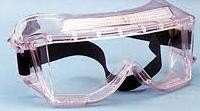 A pair of clear safety goggles designed to protect the eyes during con