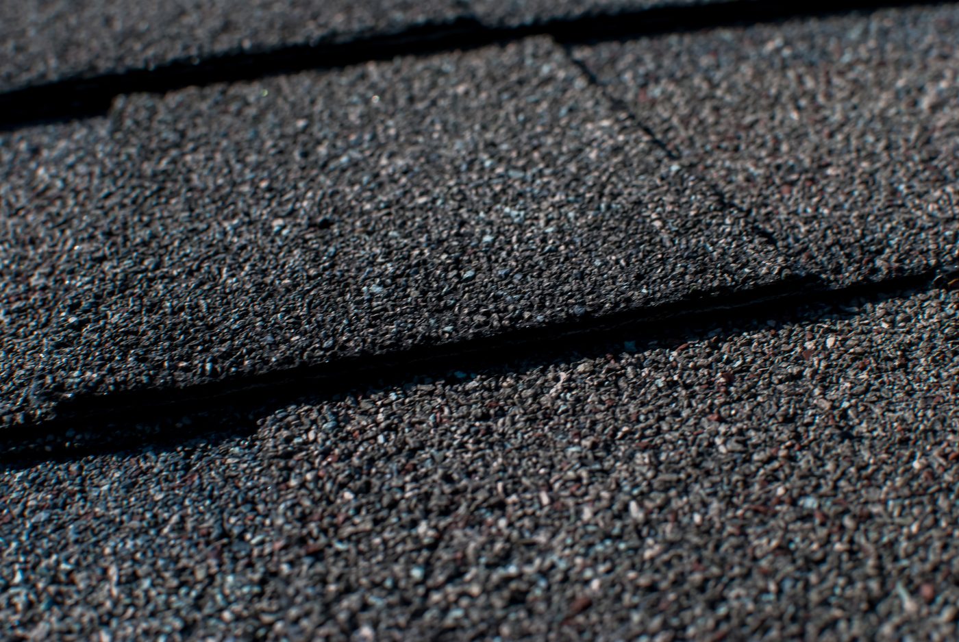 Close-up of asphalt shingles on a roof