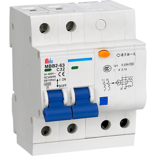 Three-pole circuit breaker with switches
