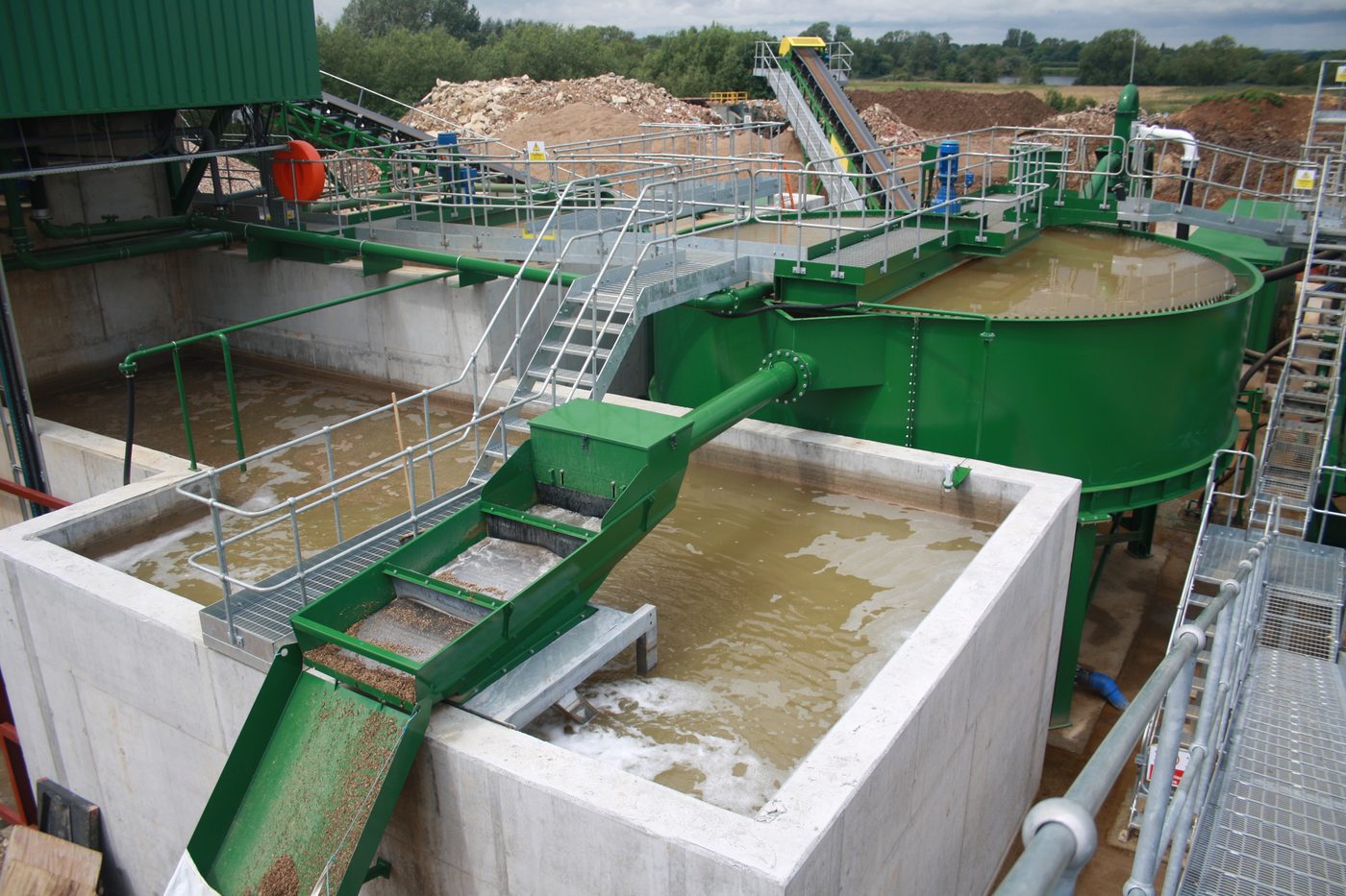 Concrete tanks in a water treatment facility