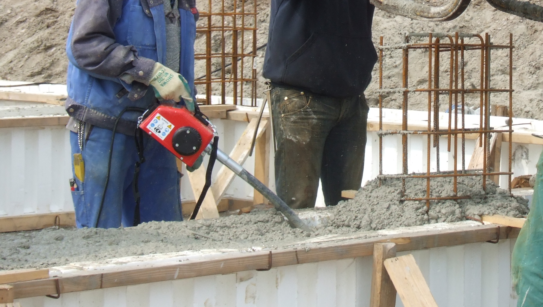 Concrete vibrator used in construction