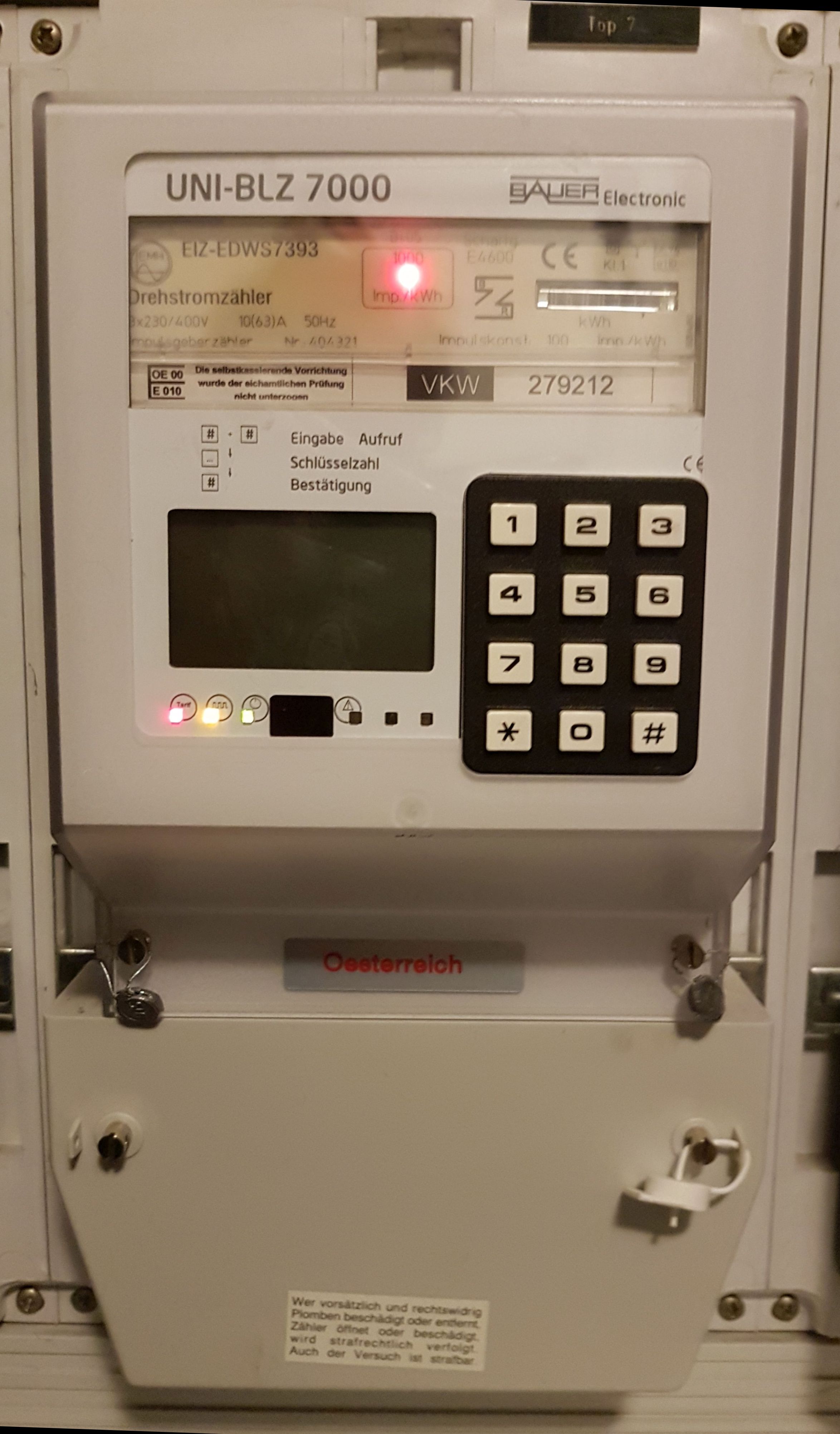 Electronic meter UNI-BLZ 7000 with keypad