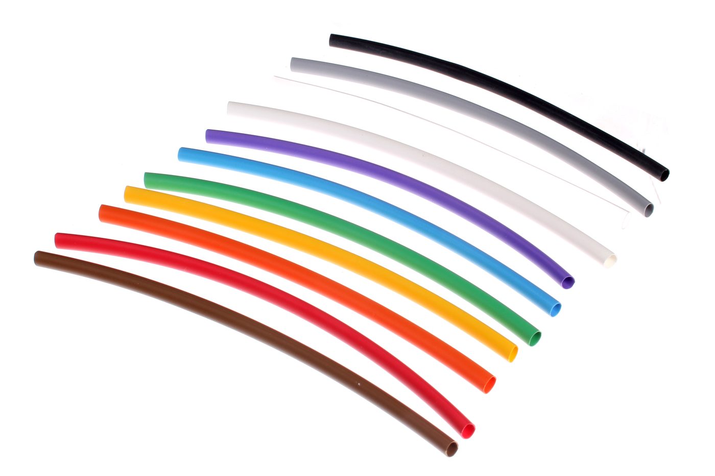 Various colored heat shrink tubing pieces