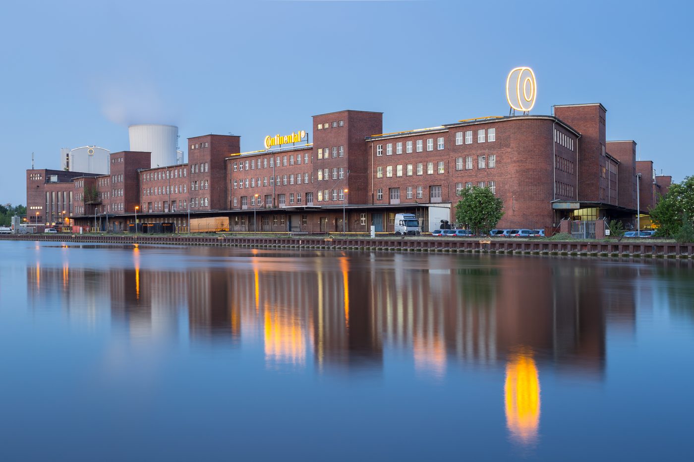 Large industrial facility by the water