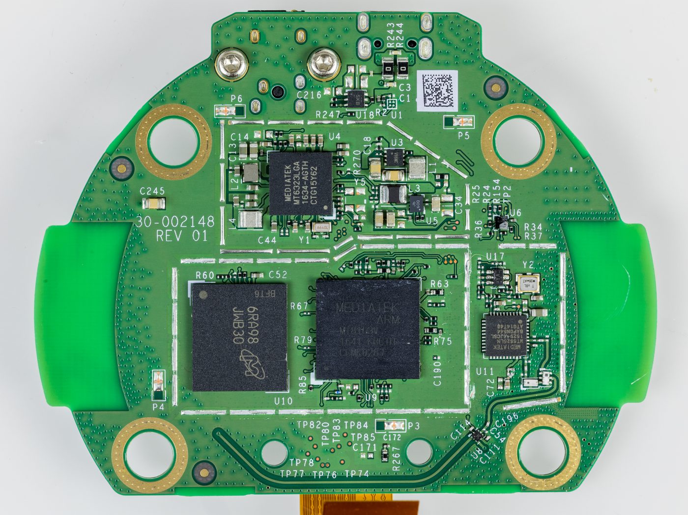 Electronics mainboard with integrated circuits