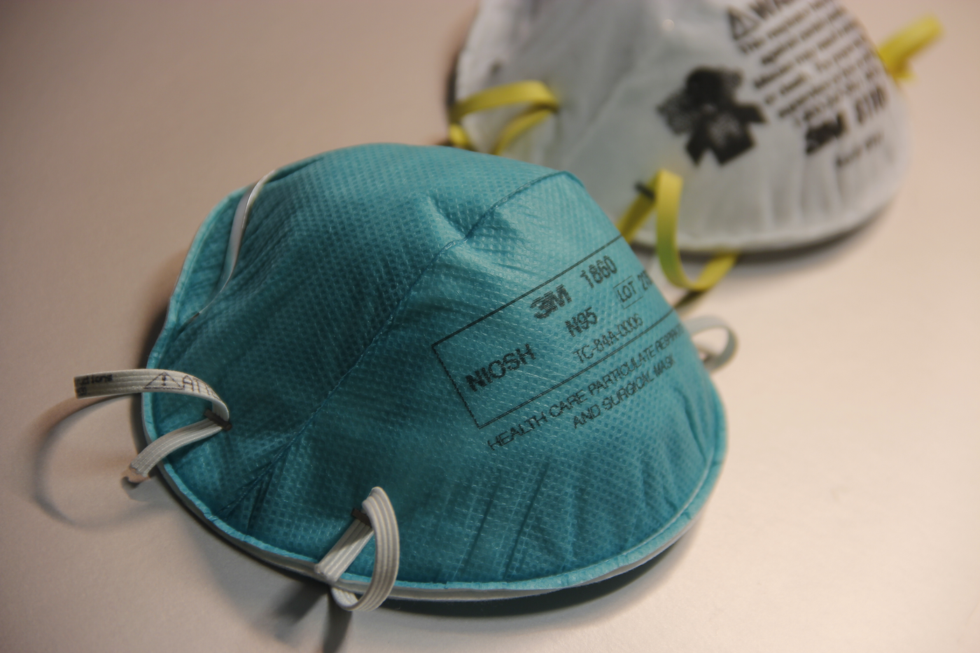 Two N95 respirator masks