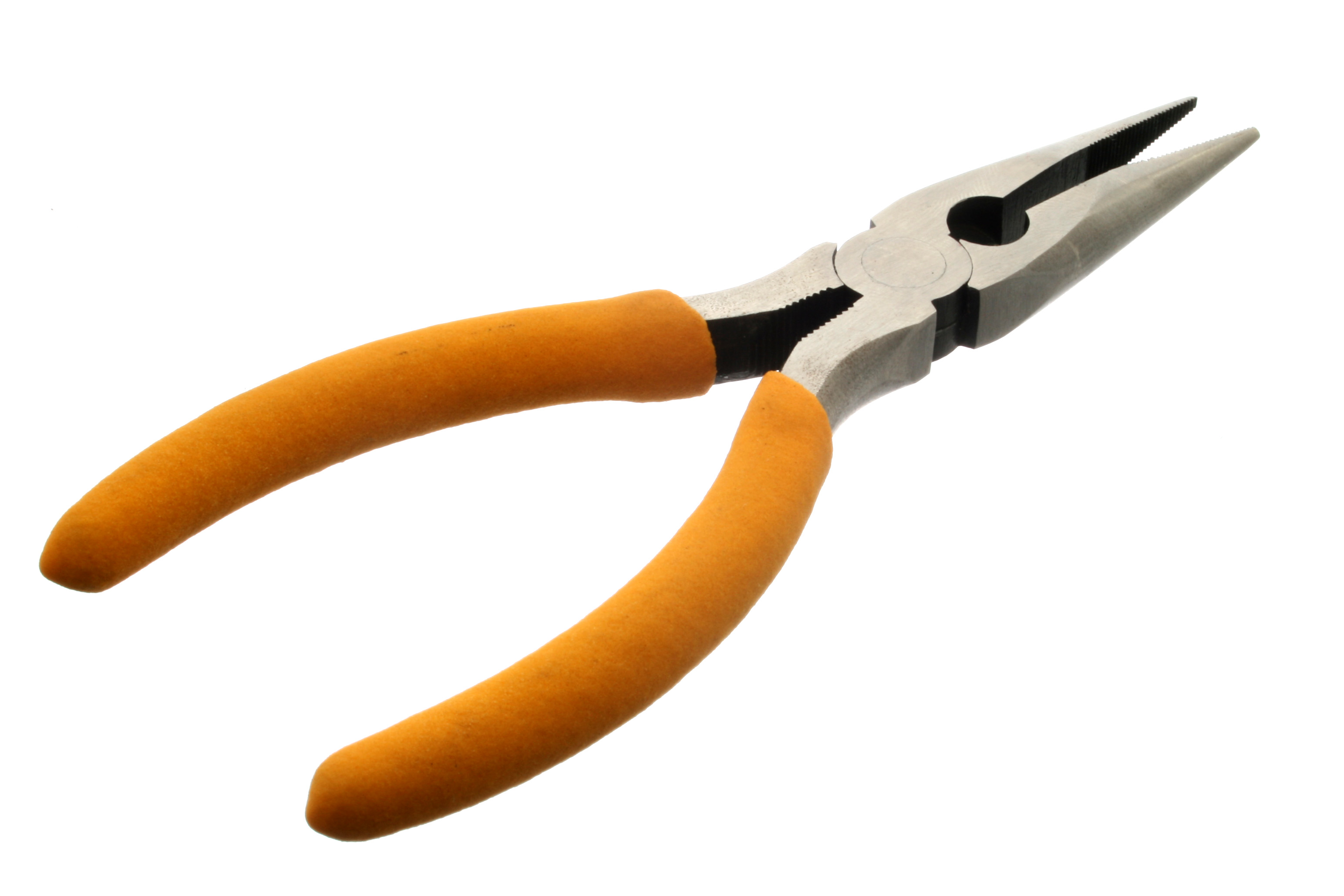 Needle nose plier with orange handles
