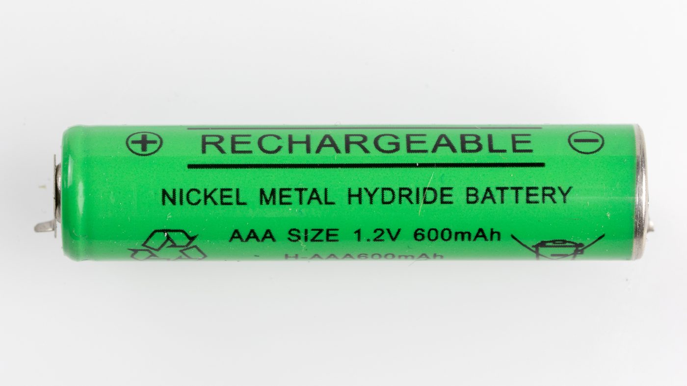 AAA size nickel-metal hydride rechargeable battery cell
