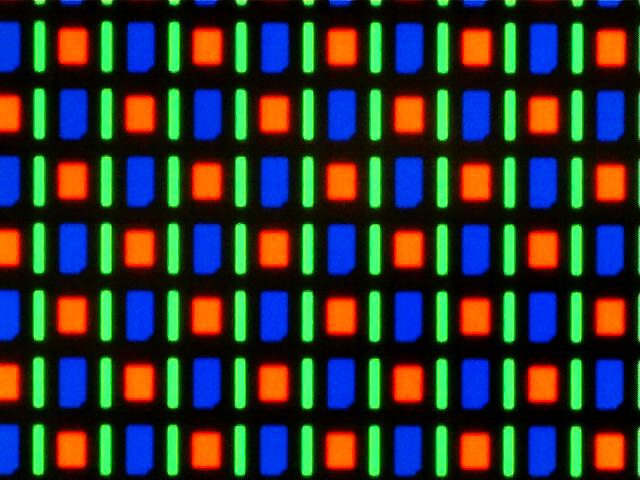 Close-up of organic LED pixel array
