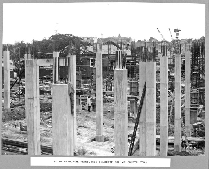 Reinforced concrete rectangular columns under construction