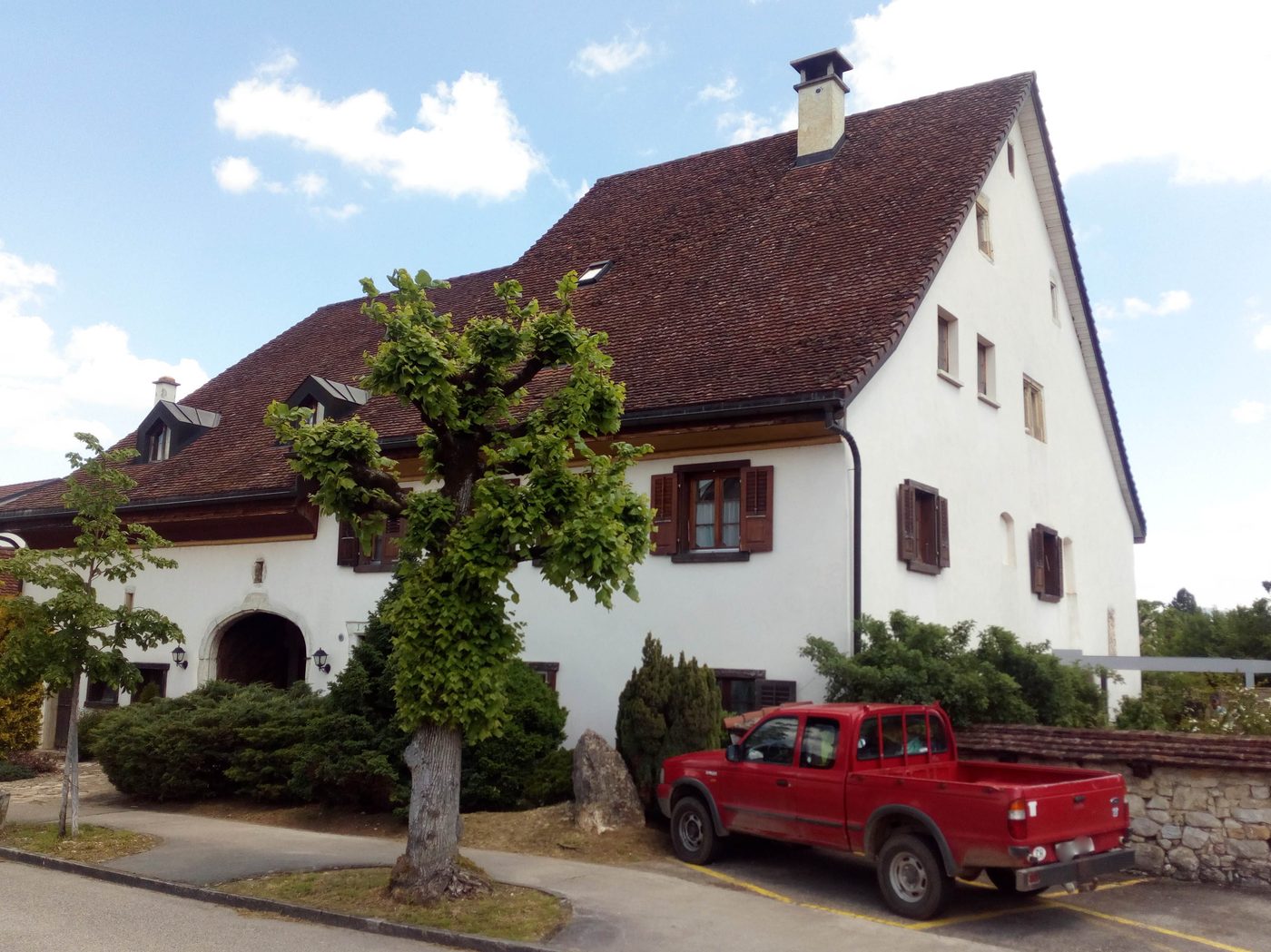 Traditional residential building with pitched roof