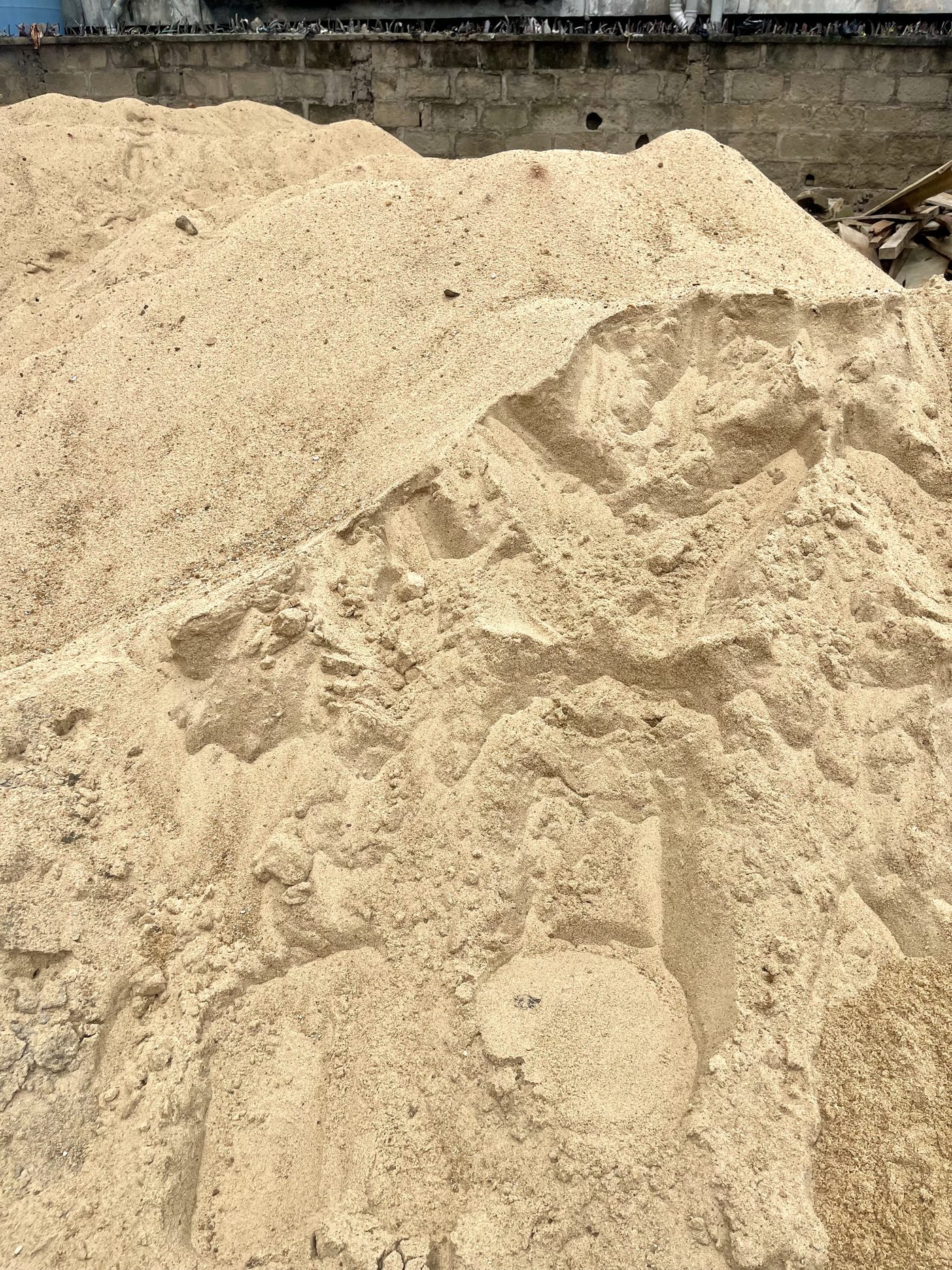 Pile of sharp sand for construction