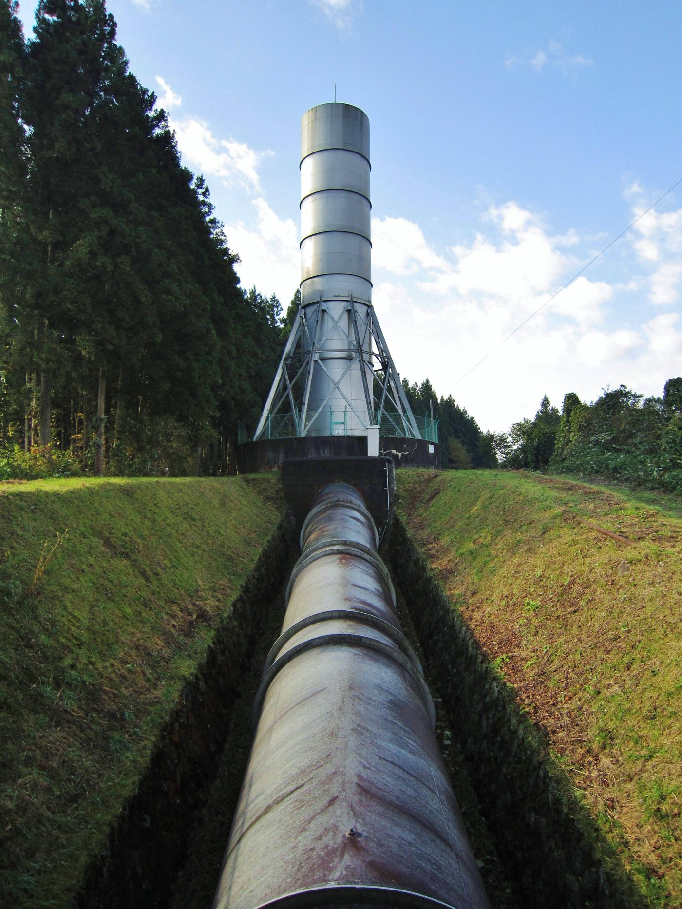 standpipe surge tank with pipeline