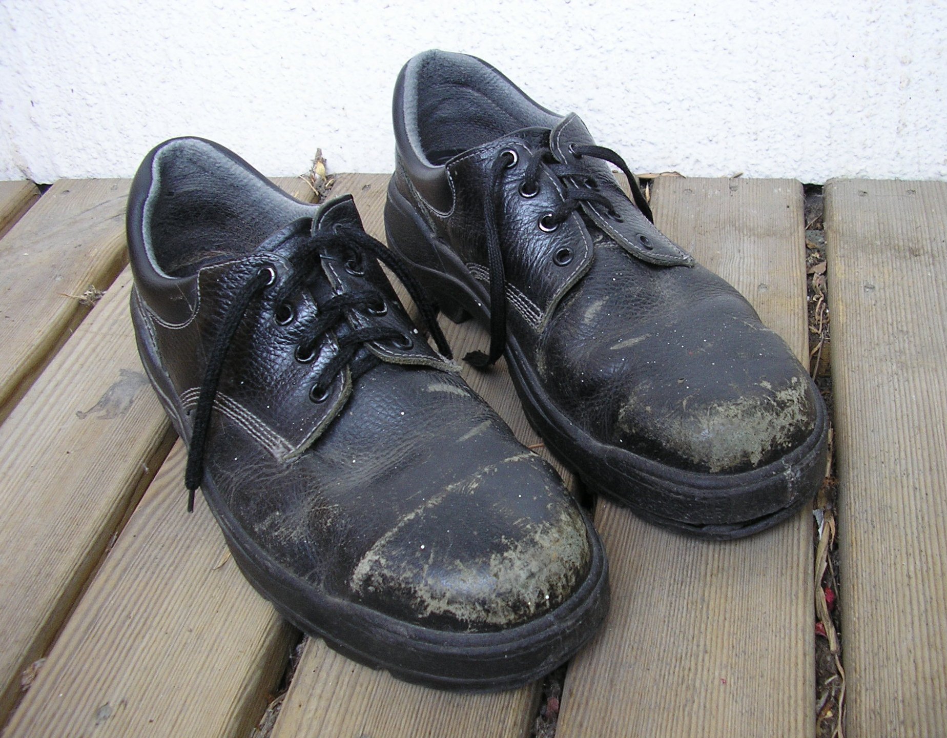 Pair of steel-toe safety boots
