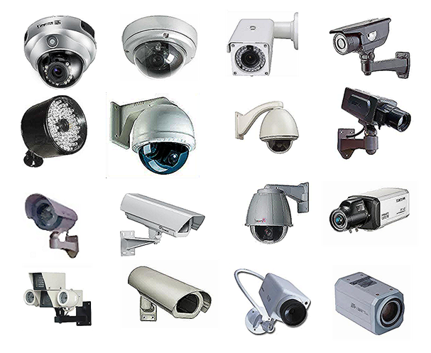 Various types of surveillance cameras