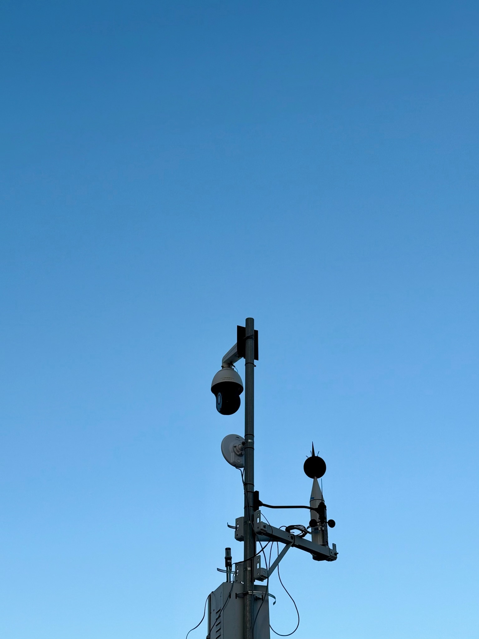 Surveillance camera mounted on a pole