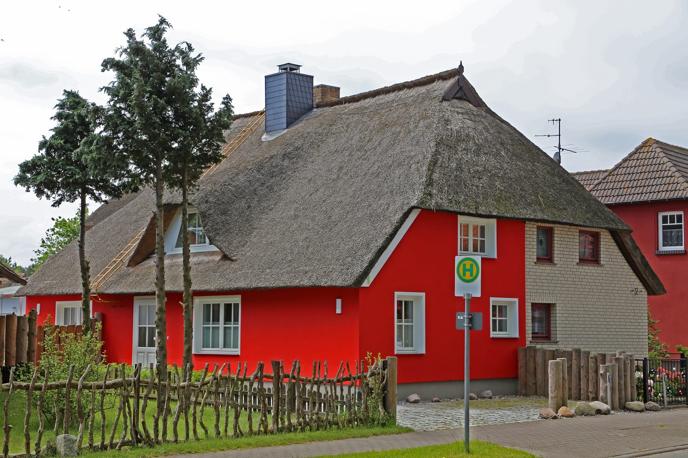 House with thatch roofing